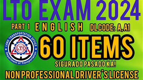 LTO NON PROFESSIONAL EXAM REVIEWER 2024 .